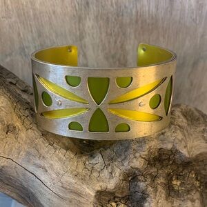 GOGO Borgerding Sterling Silver and Yellow Cuff Bracelet